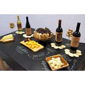 Chalkboard Tablecloth Black Reusable Write On Wipe Clean Repeat 52X70" Oblong
